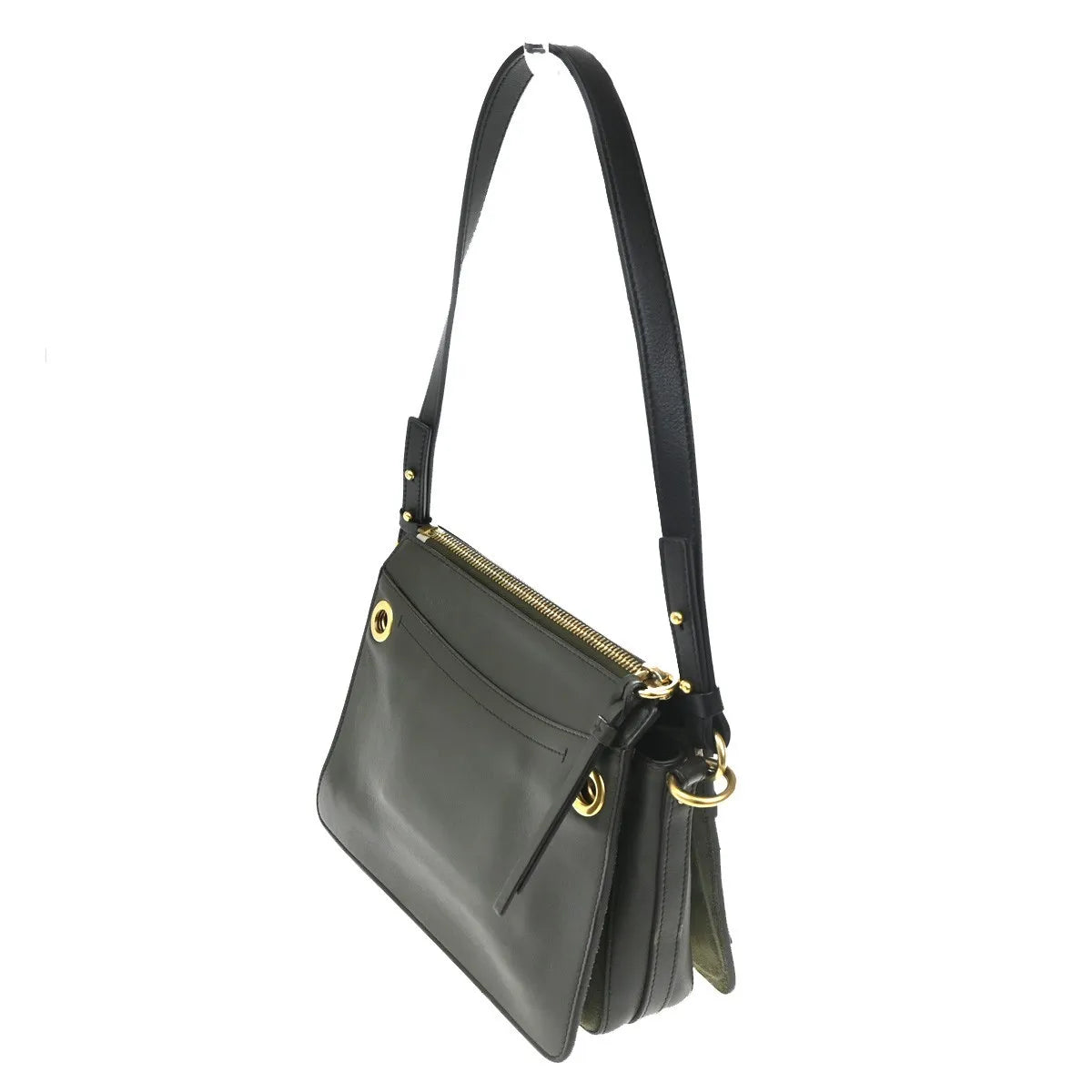 Chloe Roy Leather Black Suede Shoulder Bag Bag (Pre-Owned)