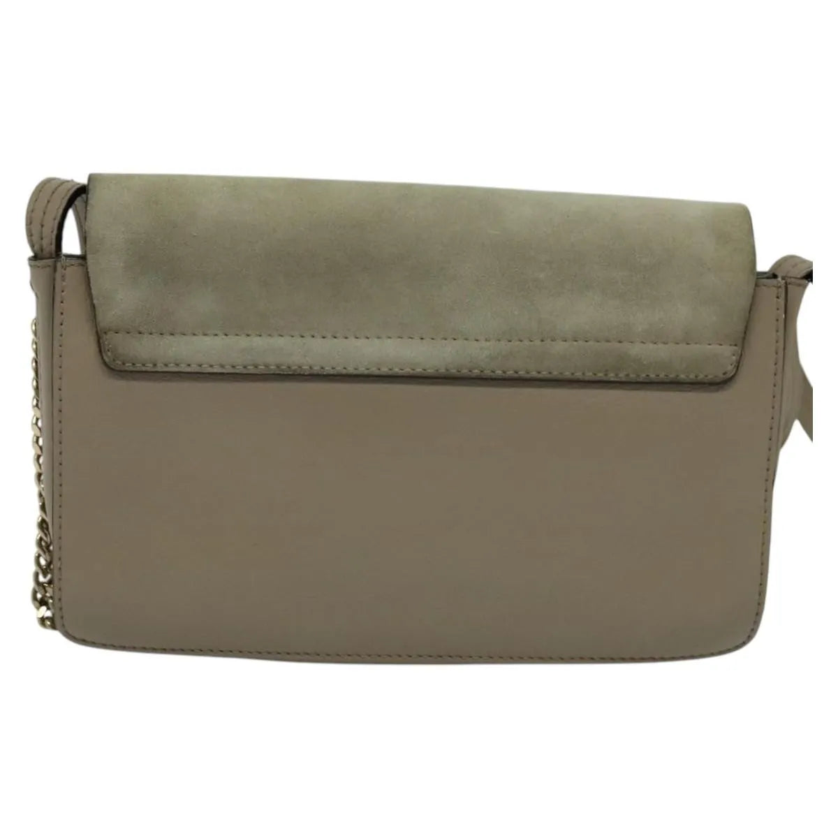 Chloe Faye Shoulder Bag Leather And Suede Gray Suede Shoulder Bag Bag (Pre-Owned)