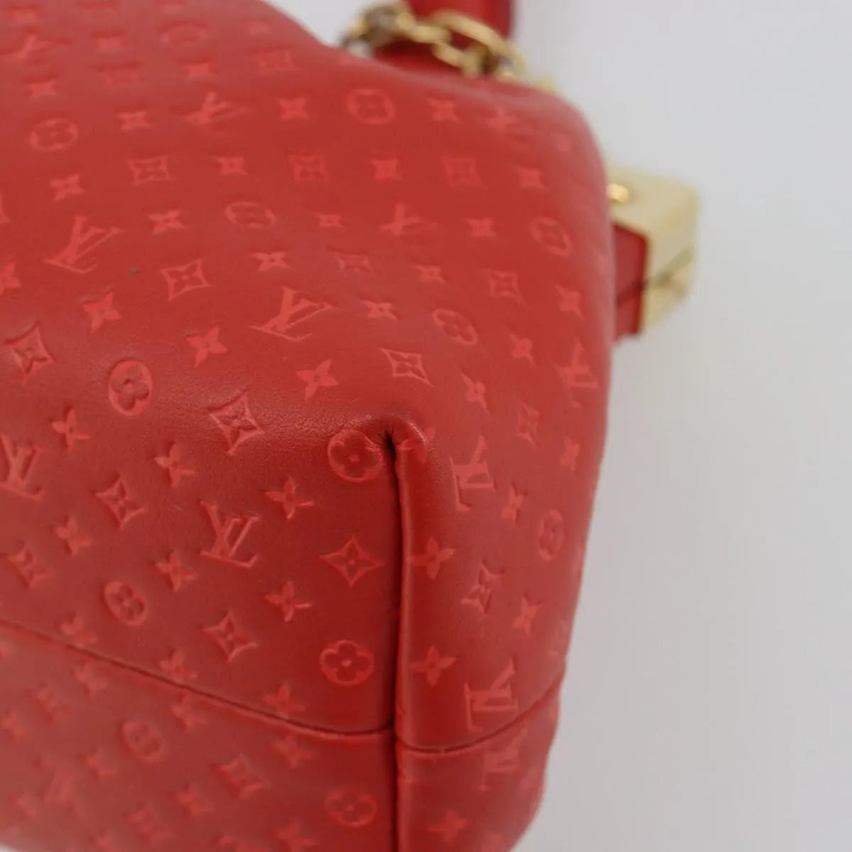 Louis Vuitton Monogram Top Handle Frame Clutch Monogram Canvas Red Canvas Clutche & Pouche Bag (Pre-Owned)