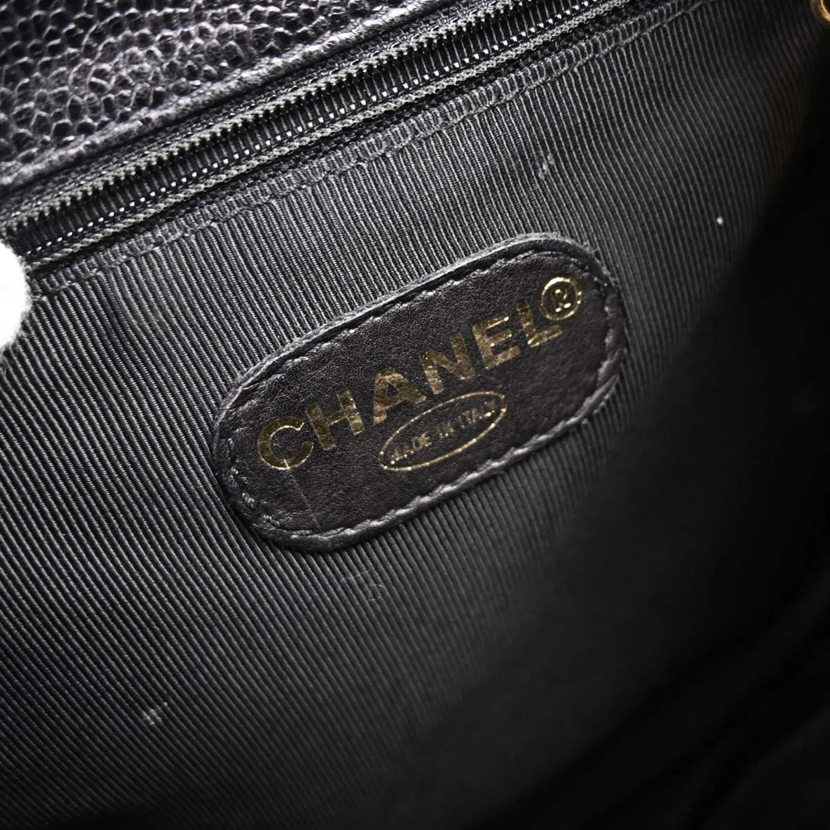Chanel Vintage Caviar Black Leather Backpack Bag (Pre-Owned)