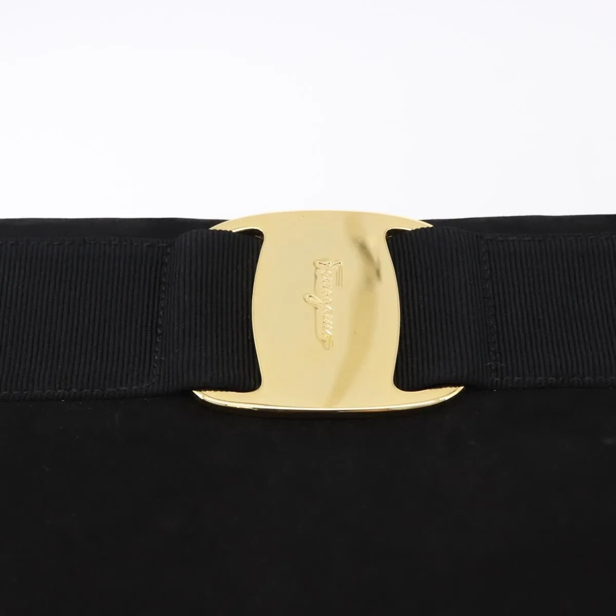 Salvatore Ferragamo Vala Suede Black Suede Shoulder Bag Bag (Pre-Owned)