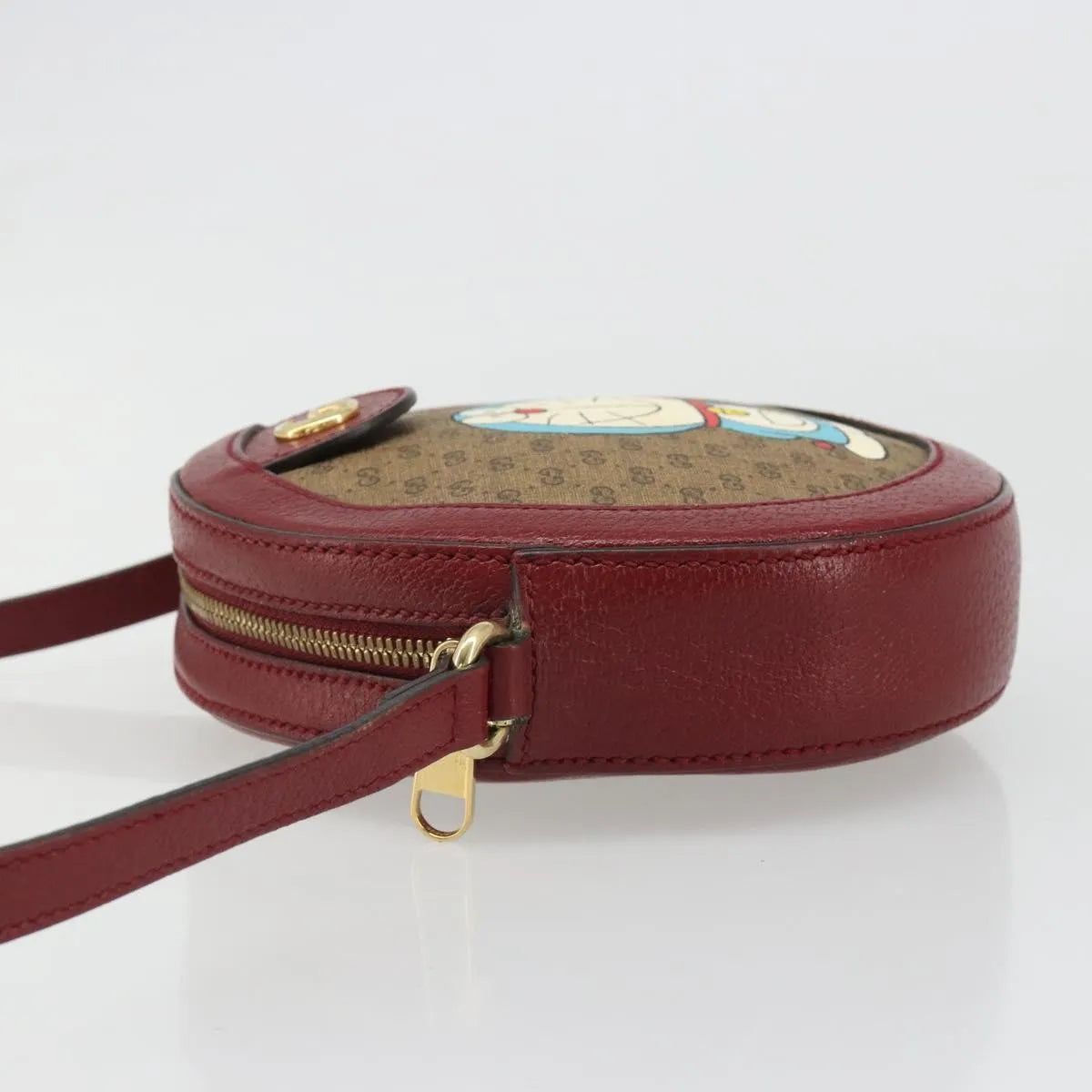 Gucci Doraemon Round Printed Mini Gg Coated Canvas Beige Canvas Shoulder Bag Bag (Pre-Owned)