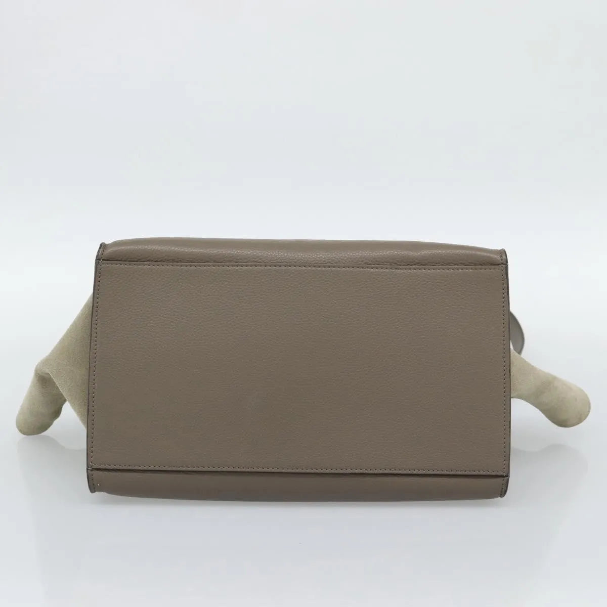 Celine Trapeze Leather With Suede Gray Leather Handbag (Pre-Owned)