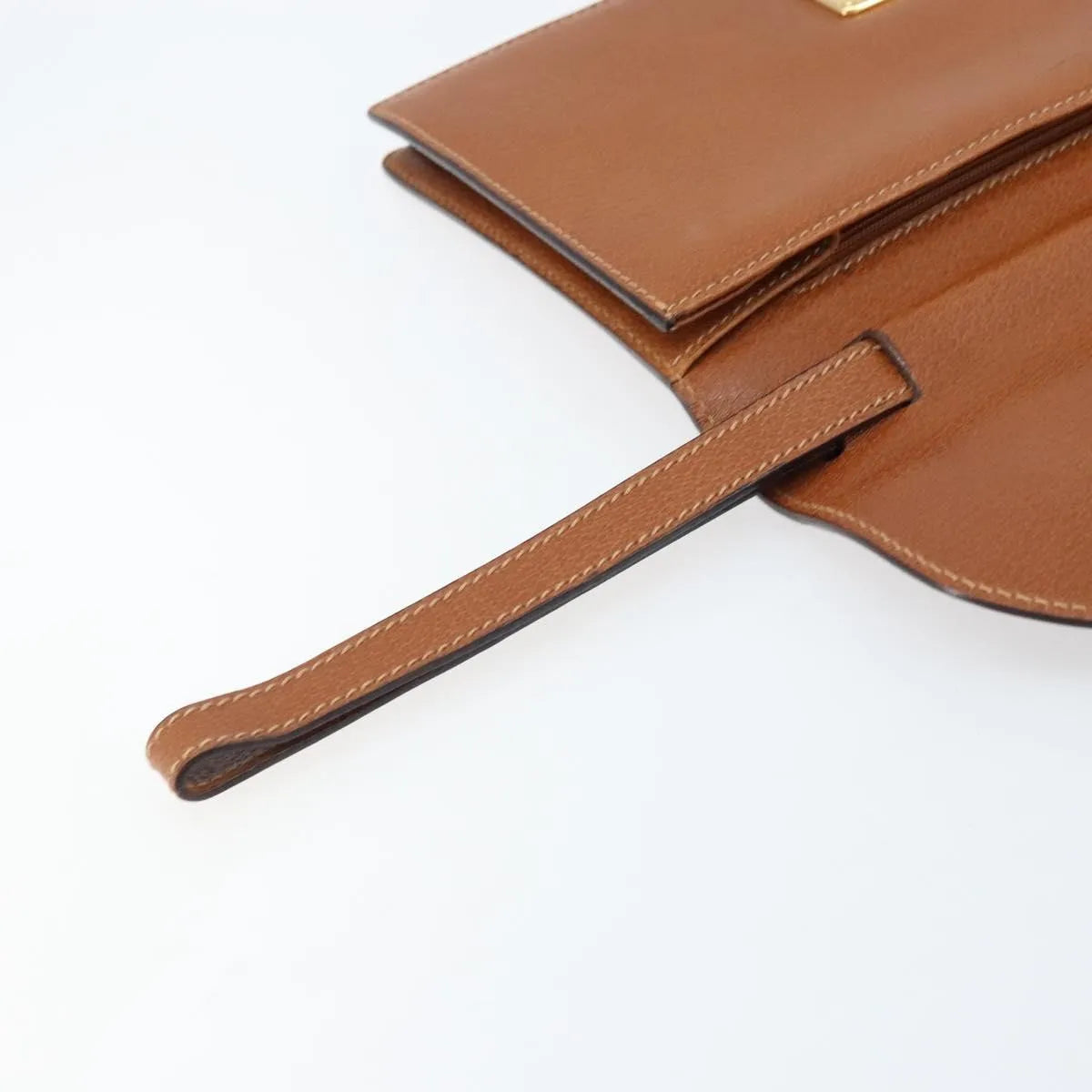 Gucci Vintage Clutch Leather Brown Leather Clutche & Pouche Bag (Pre-Owned)