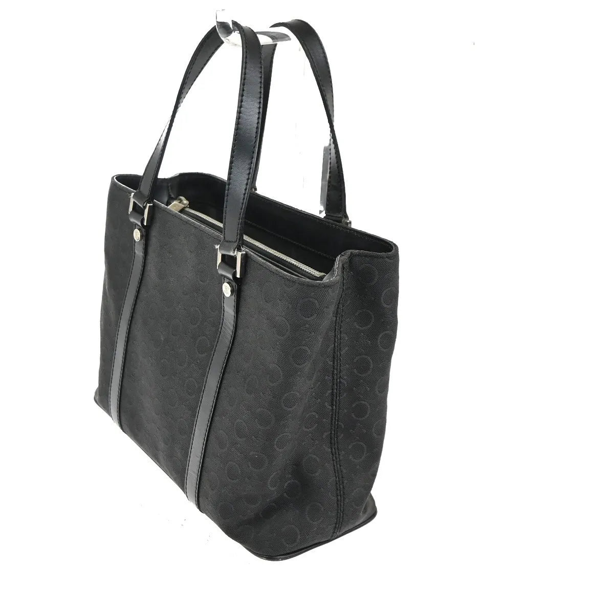 Celine Tote Canvas Black Canvas Tote Bag Bag (Pre-Owned)