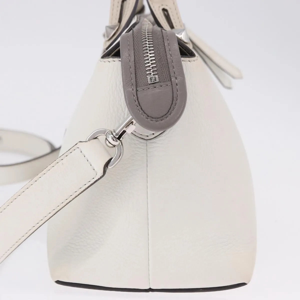 Fendi By The Way Satchel M White Leather Crossbody Bag Bag (Pre-Owned)