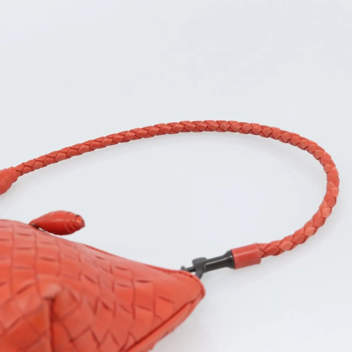 Bottega Veneta Zip Clutch Leather With Intrecciato Snakeskin Detail Red Leather Clutche & Pouche Bag (Pre-Owned)