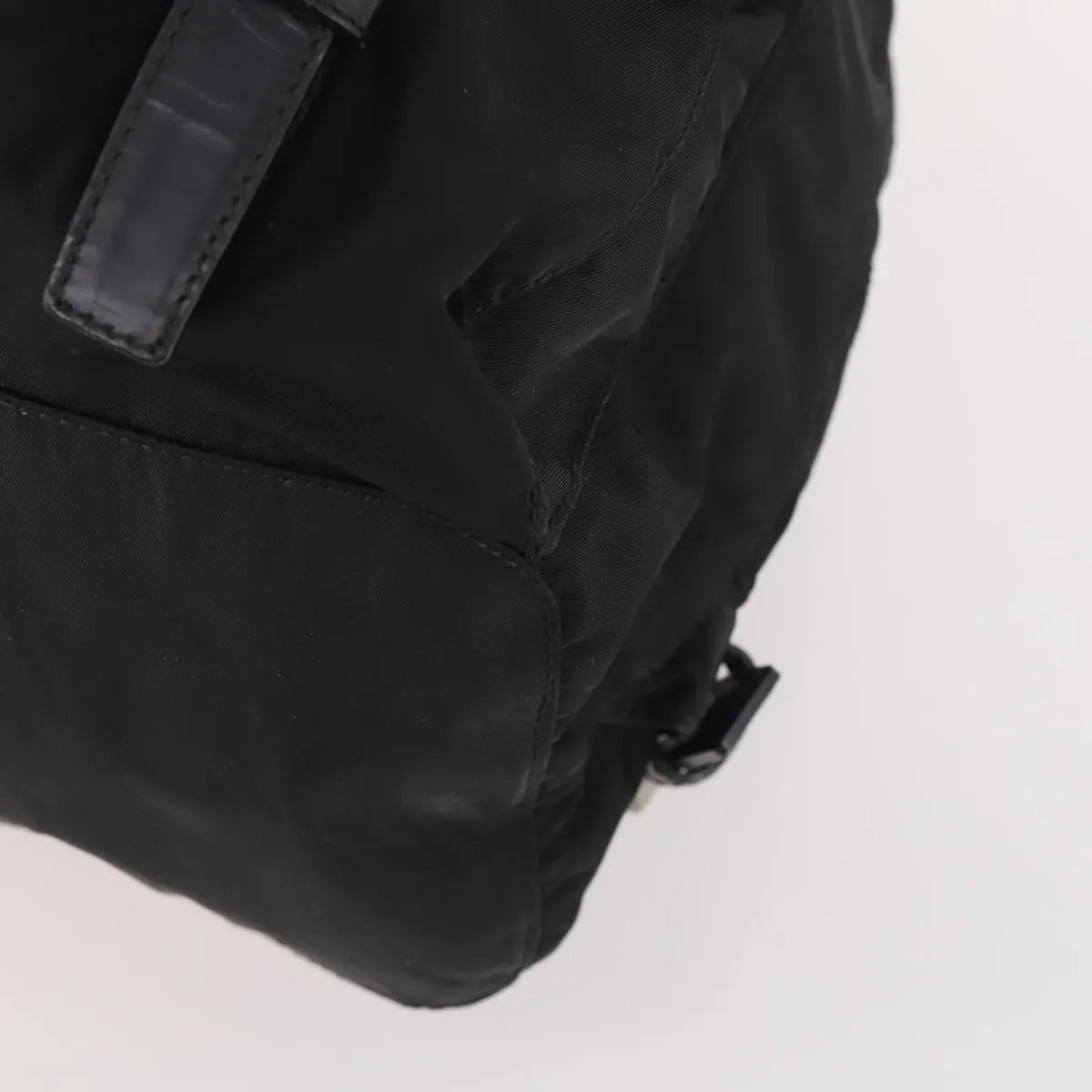 Prada Double Front Pocket Tessuto Black Nylon Backpack Bag (Pre-Owned)