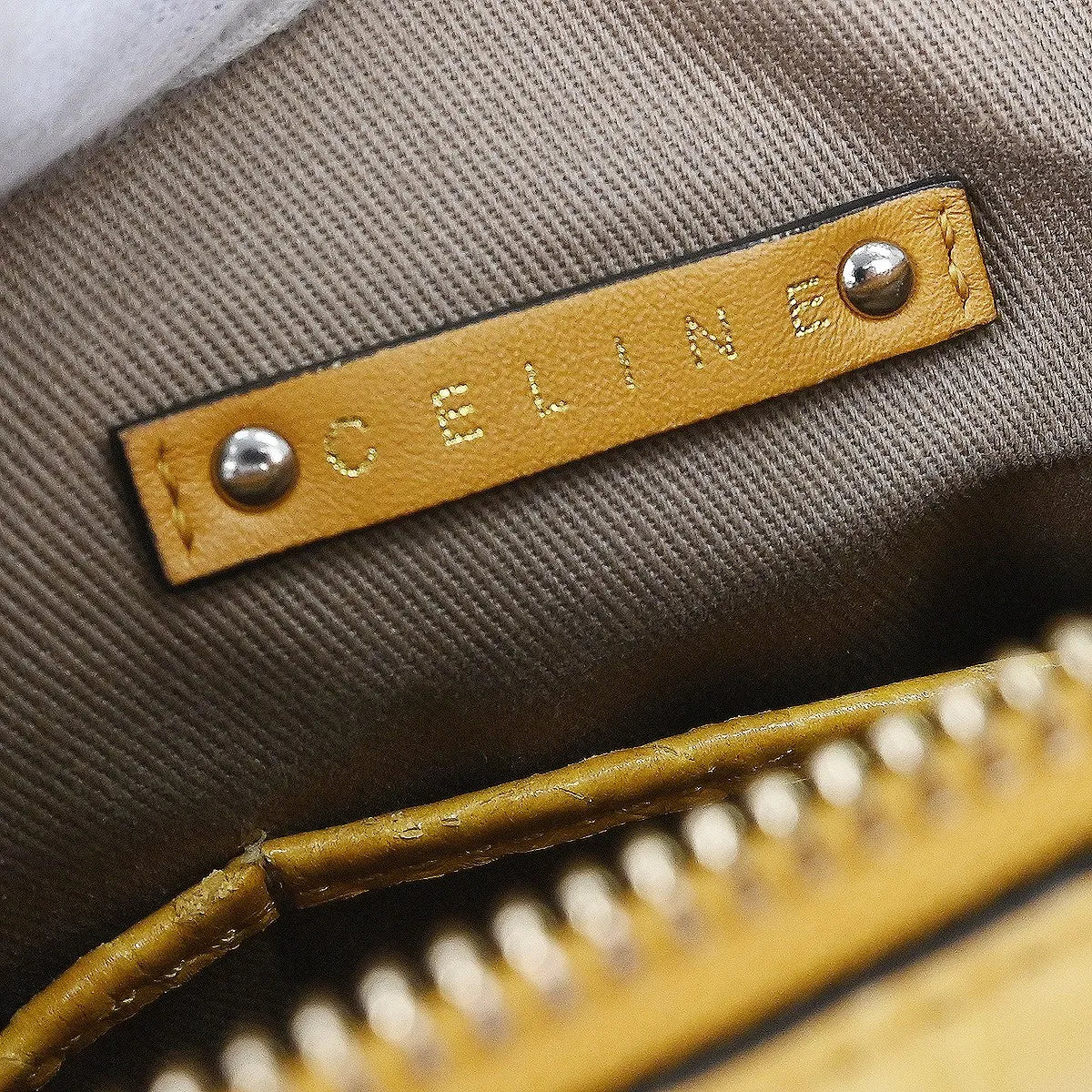 Celine Handbag Canvas Yellow Canvas Handbag (Pre-Owned)