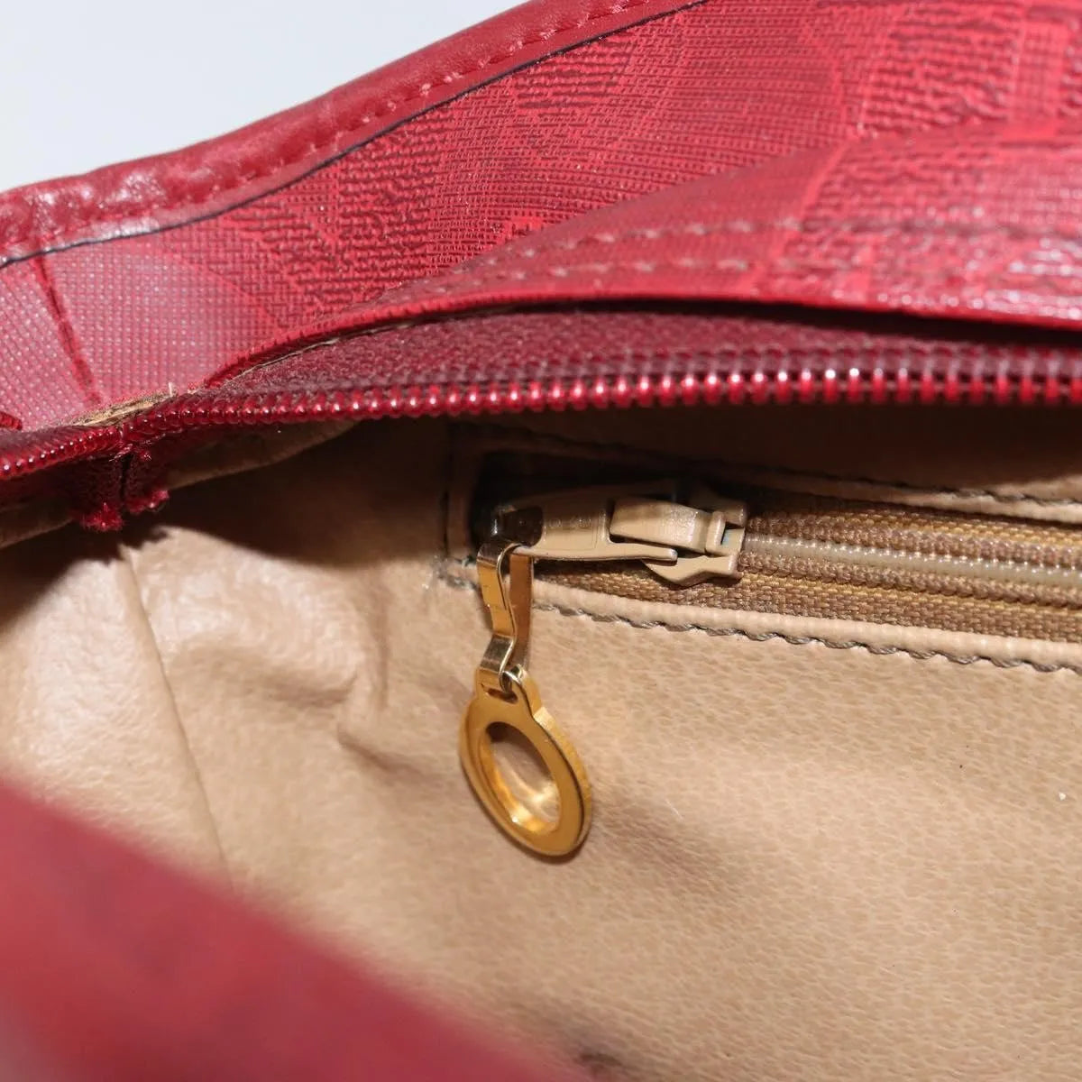 Christian Dior Vintage Trotter Canvas Red Canvas Shoulder Bag Bag (Pre-Owned)