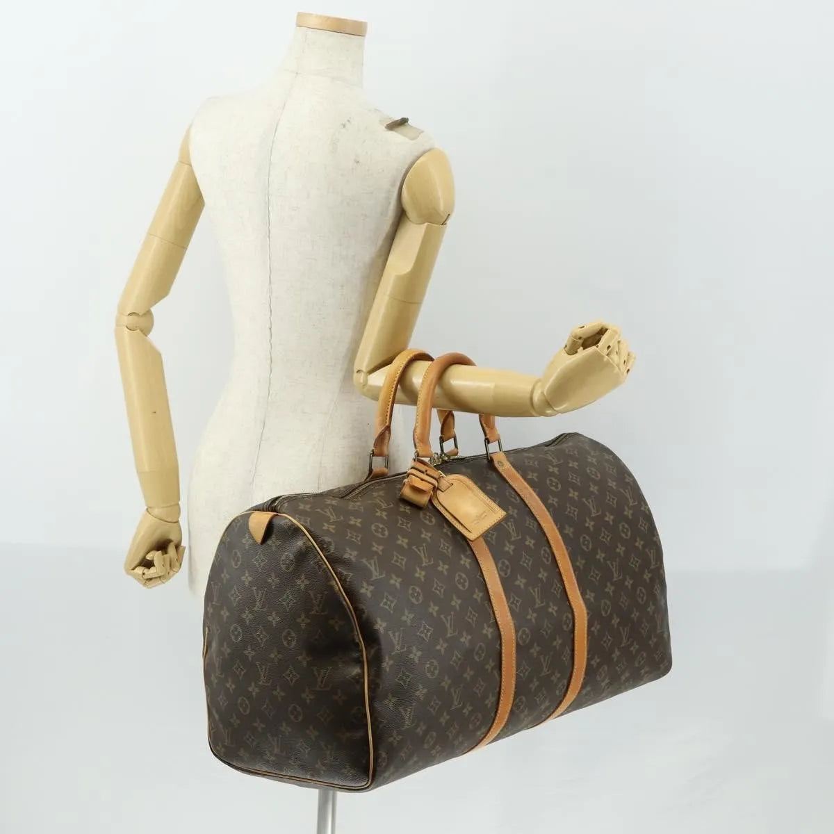Louis Vuitton Keepall Bag Monogram Canvas Brown Canvas Travel Bag Bag (Pre-Owned)