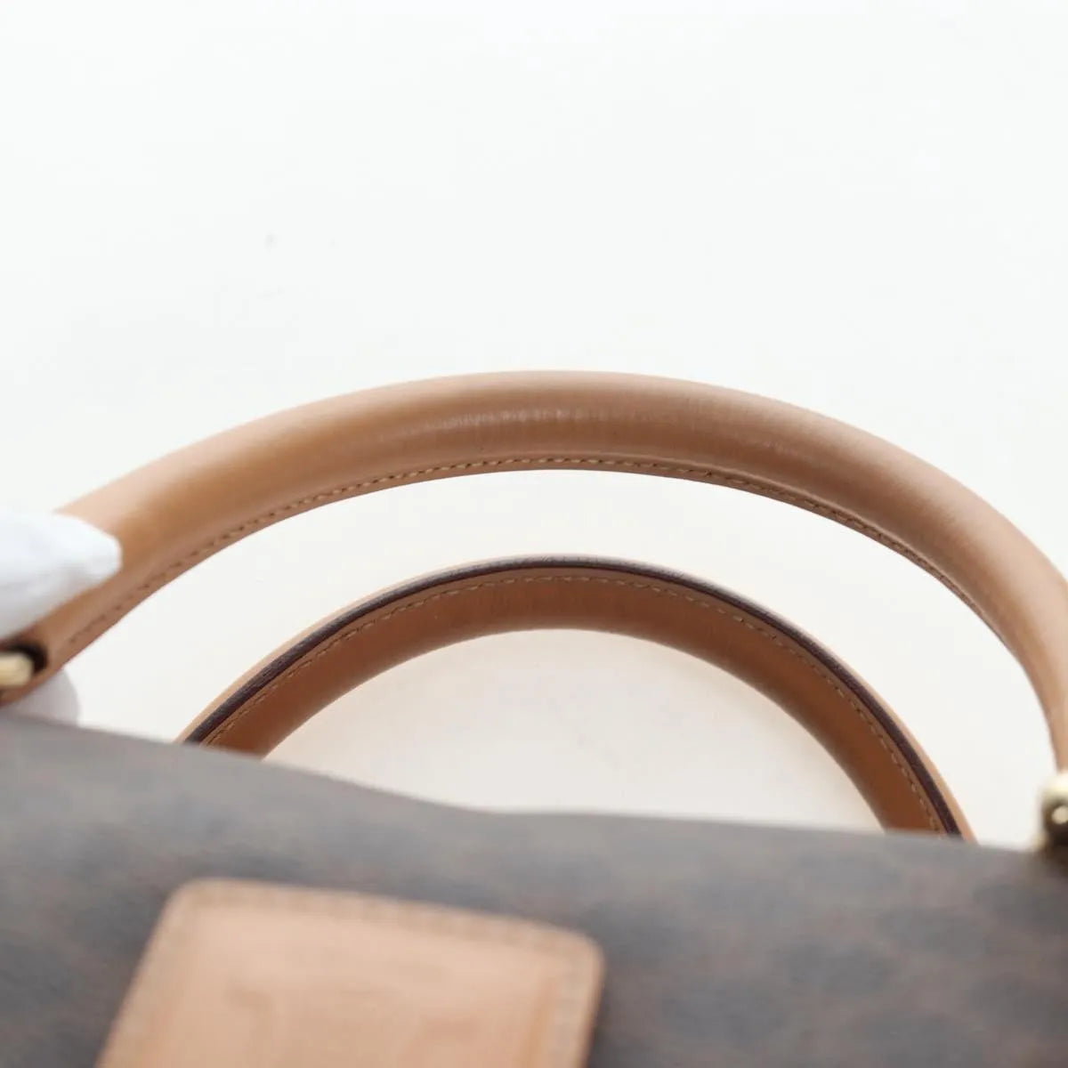 Celine Vintage Macadam Boston Canvas And Leather Brown Pvc Handbag (Pre-Owned)