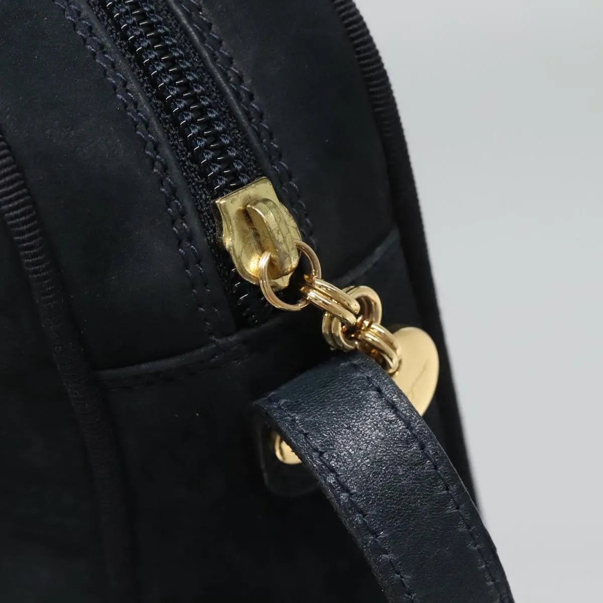 Salvatore Ferragamo Vara Bow Camera Suede Navy Suede Shoulder Bag Bag (Pre-Owned)
