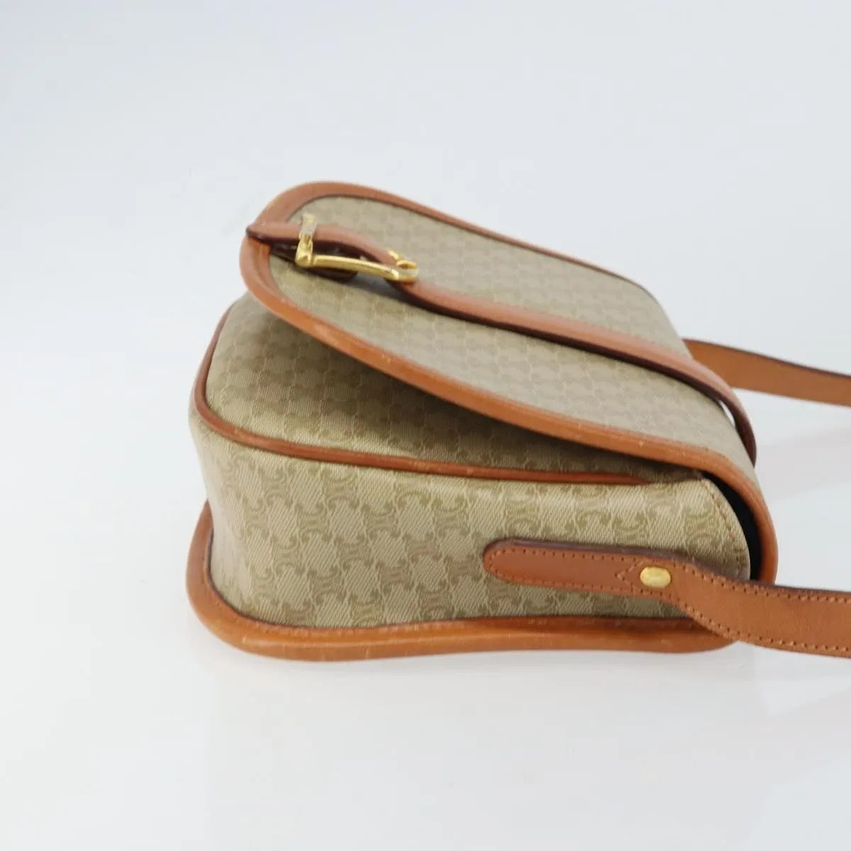 Celine Vintage Macadam Canvas And Leather Beige Canvas Shoulder Bag Bag (Pre-Owned)