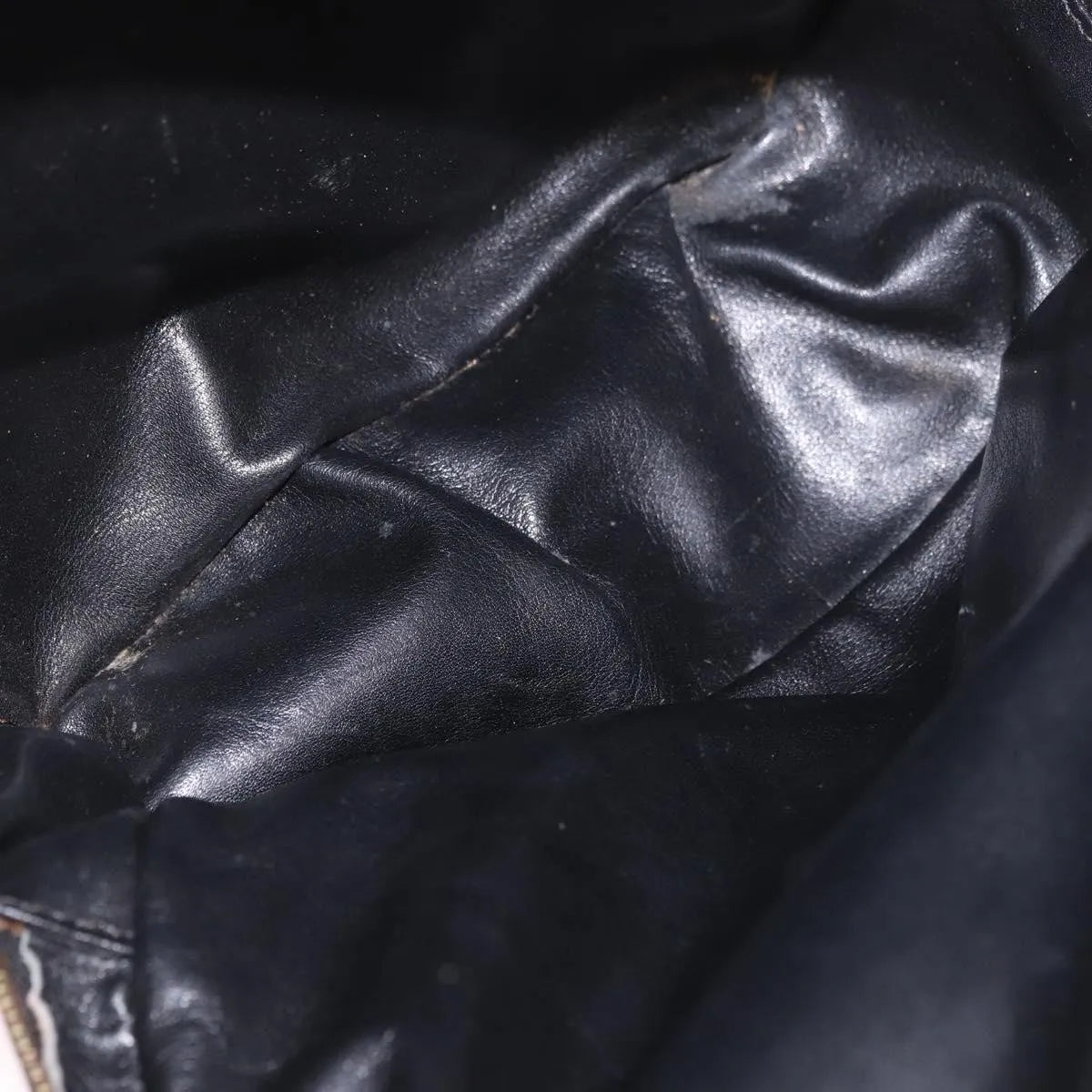 Celine Vintage Circle Logo Leather Black Leather Shoulder Bag Bag (Pre-Owned)