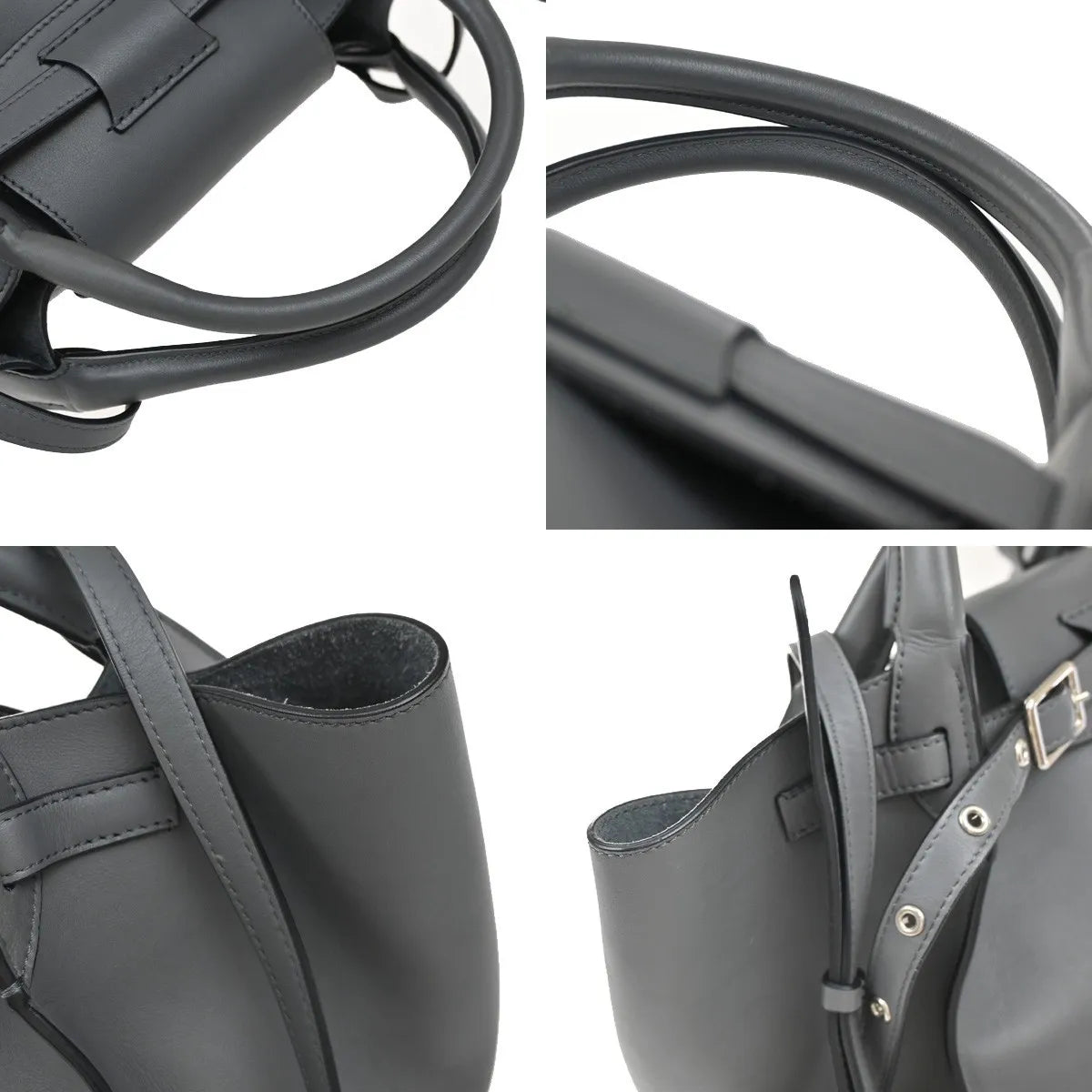 Celine Big Smooth Leather Gray Leather Handbag (Pre-Owned)