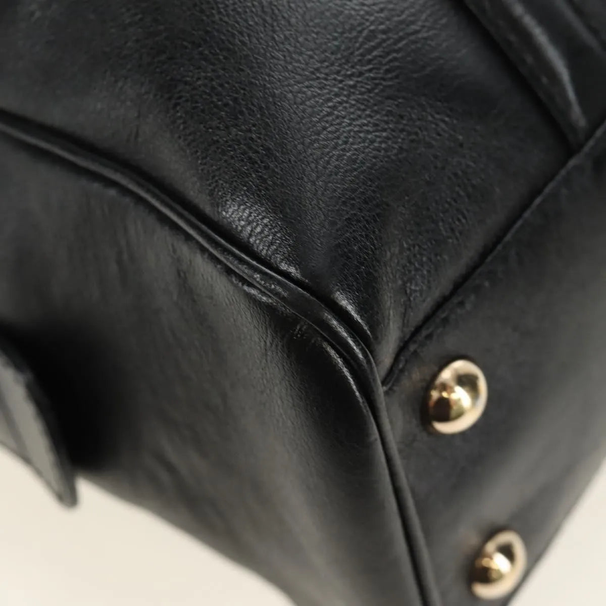 Gucci Britt Boston Duffle Leather Black Leather Handbag (Pre-Owned)