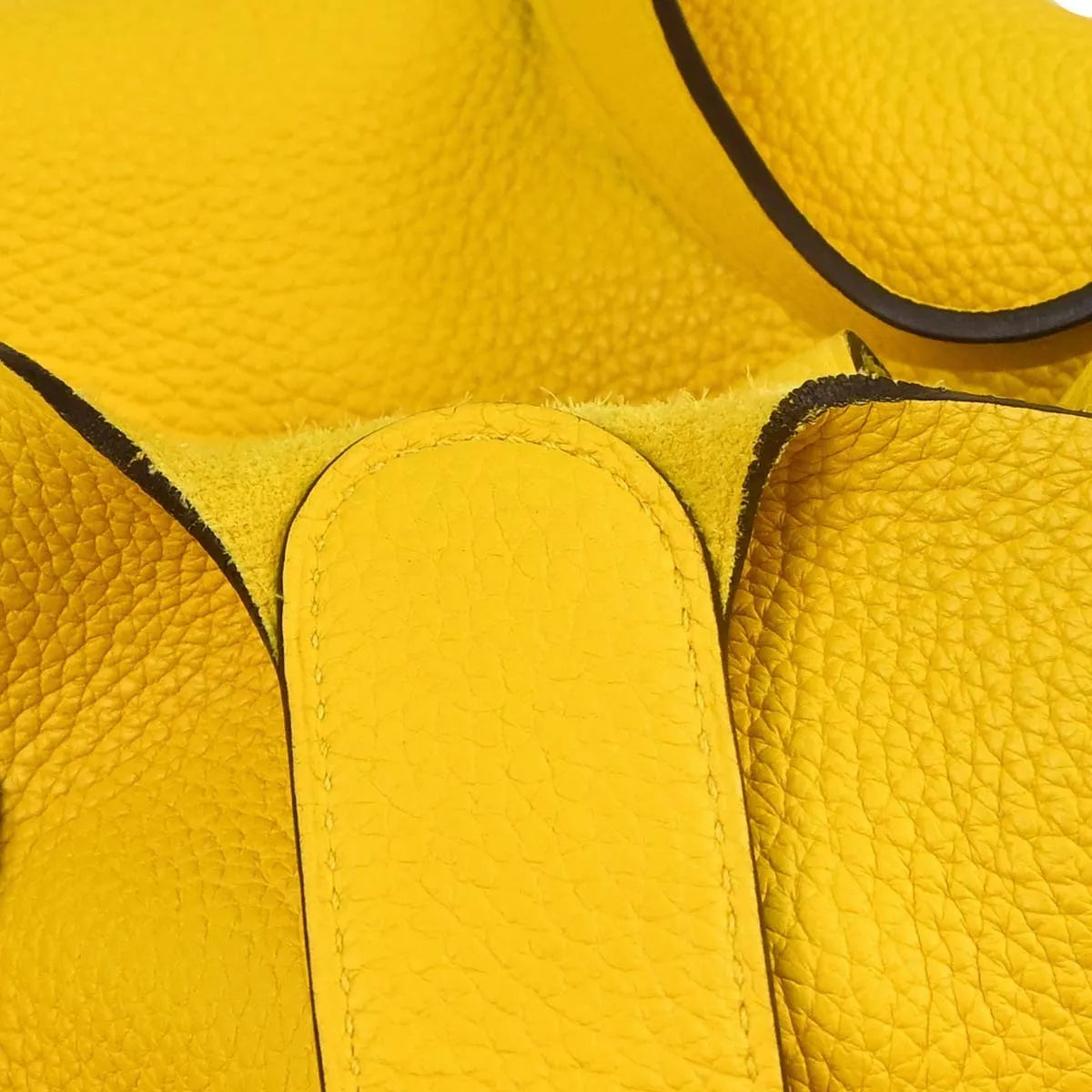 Hermes Picotin Lock Clemence Yellow Leather Handbag (Pre-Owned)