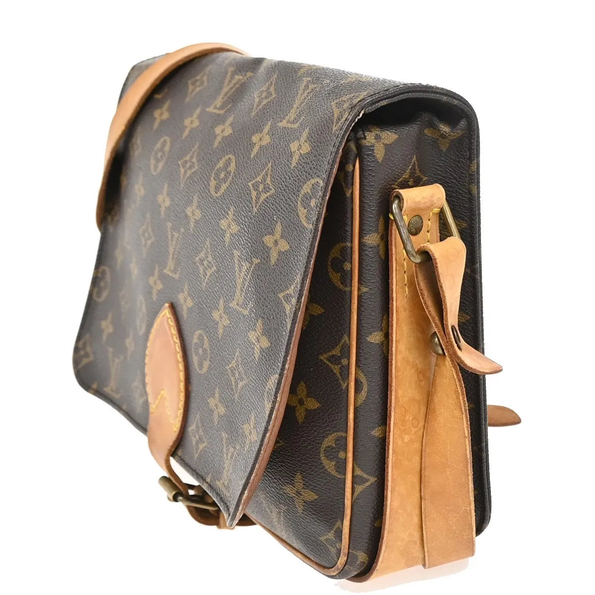 Louis Vuitton Cartouchiere Monogram Brown Canvas Shoulder Bag Bag (Pre-Owned)