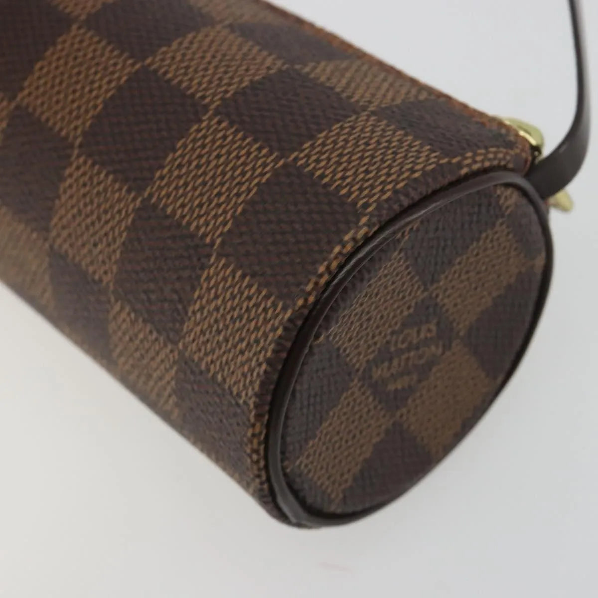 Louis Vuitton Papillon Pochette Damier Ebene Brown Canvas Clutche & Pouche Bag (Pre-Owned)