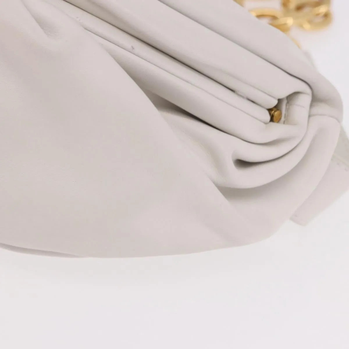 Bottega Veneta The Chain Leather White Leather Shoulder Bag Bag (Pre-Owned)