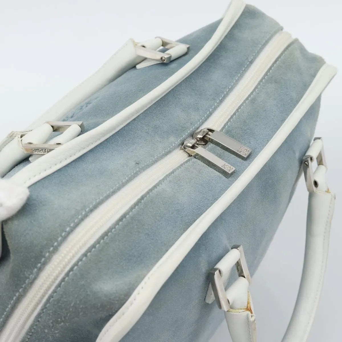 Loewe Amazona Suede Blue Suede Handbag (Pre-Owned)