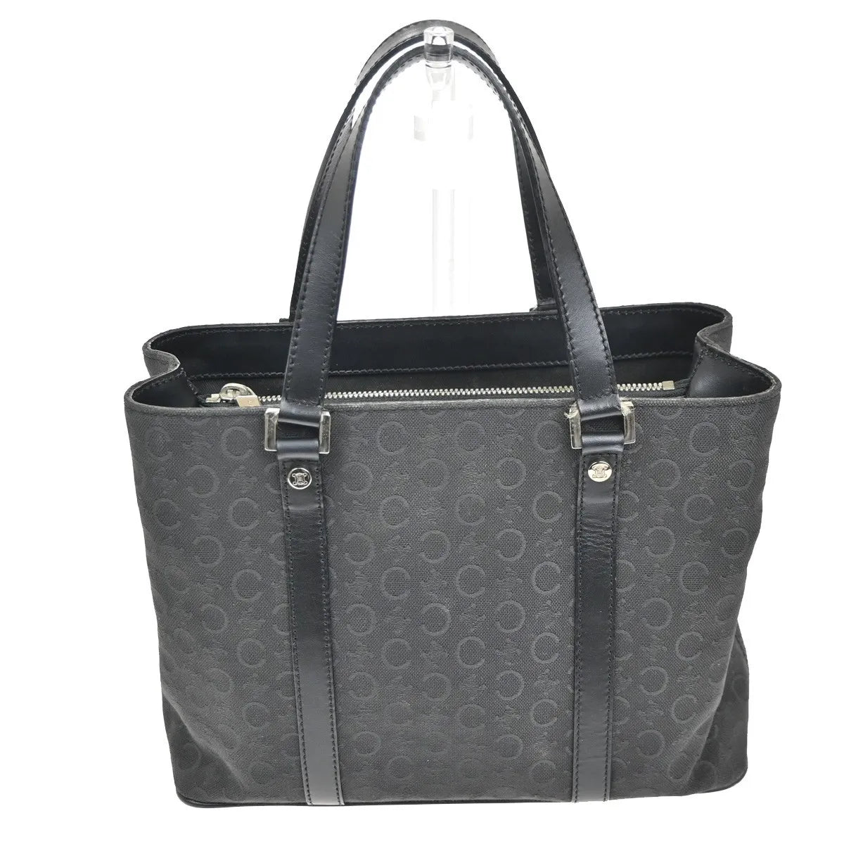 Celine Tote Canvas Black Canvas Tote Bag Bag (Pre-Owned)
