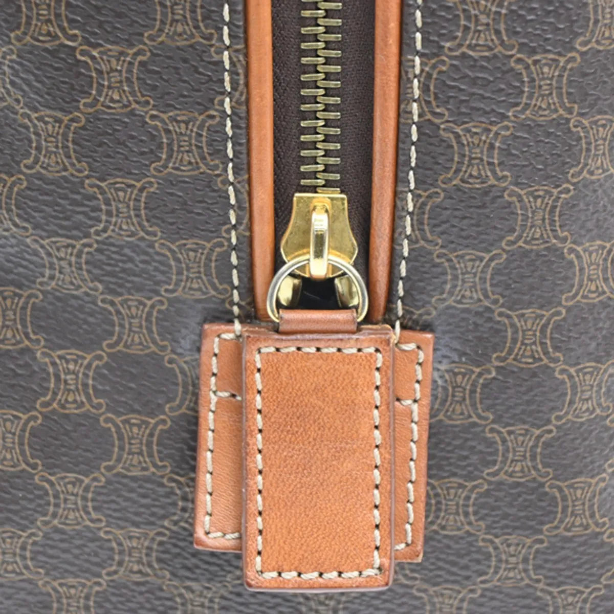 Celine Macadam Macadam With Leather Brown Pvc Handbag (Pre-Owned)