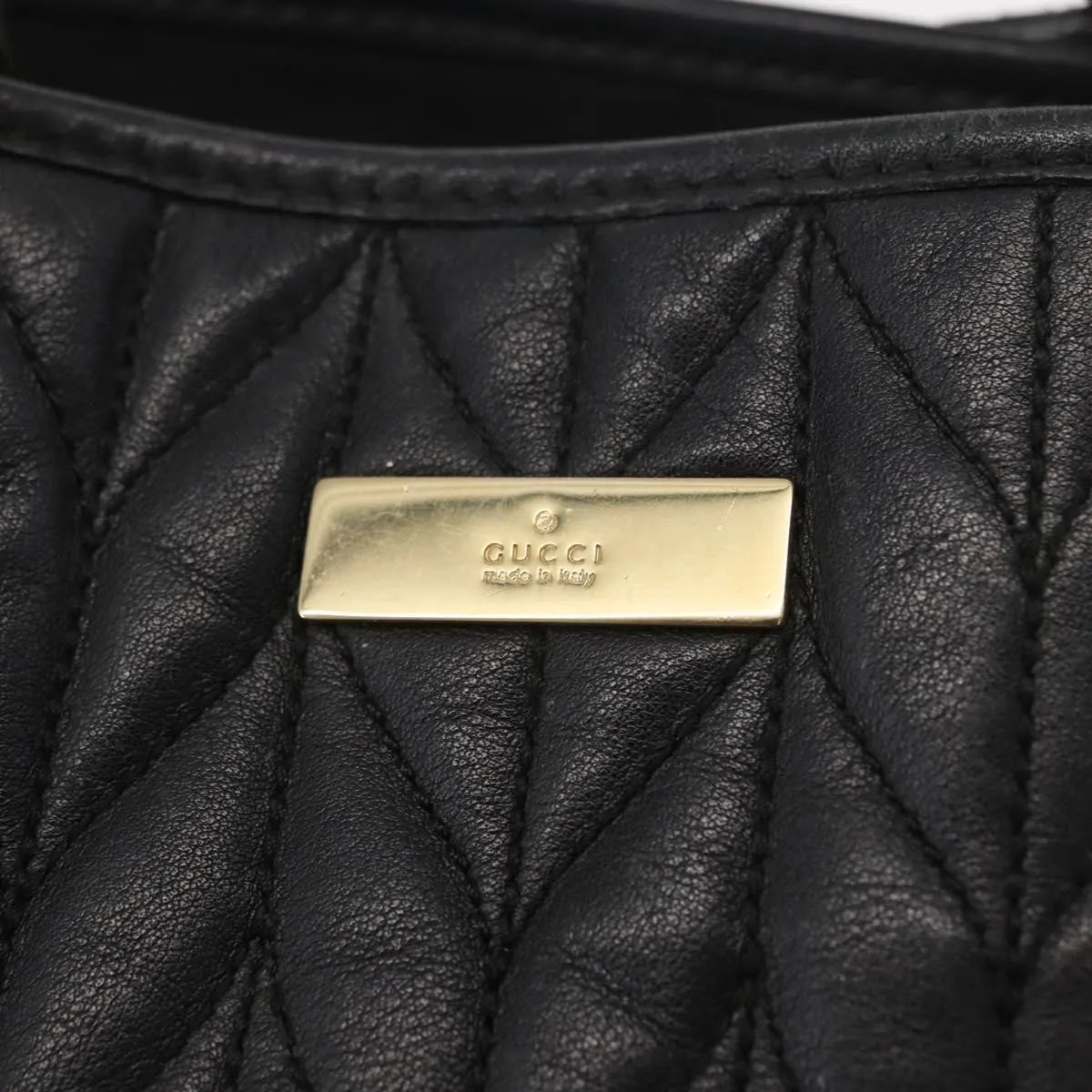 Gucci Vintage Tote Leather Black Leather Tote Bag Bag (Pre-Owned)