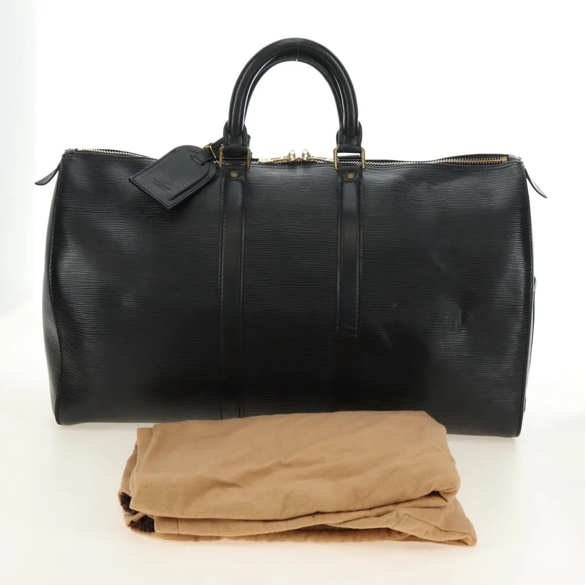 Louis Vuitton Keepall Epi Leather Black Leather Travel Bag Bag (Pre-Owned)
