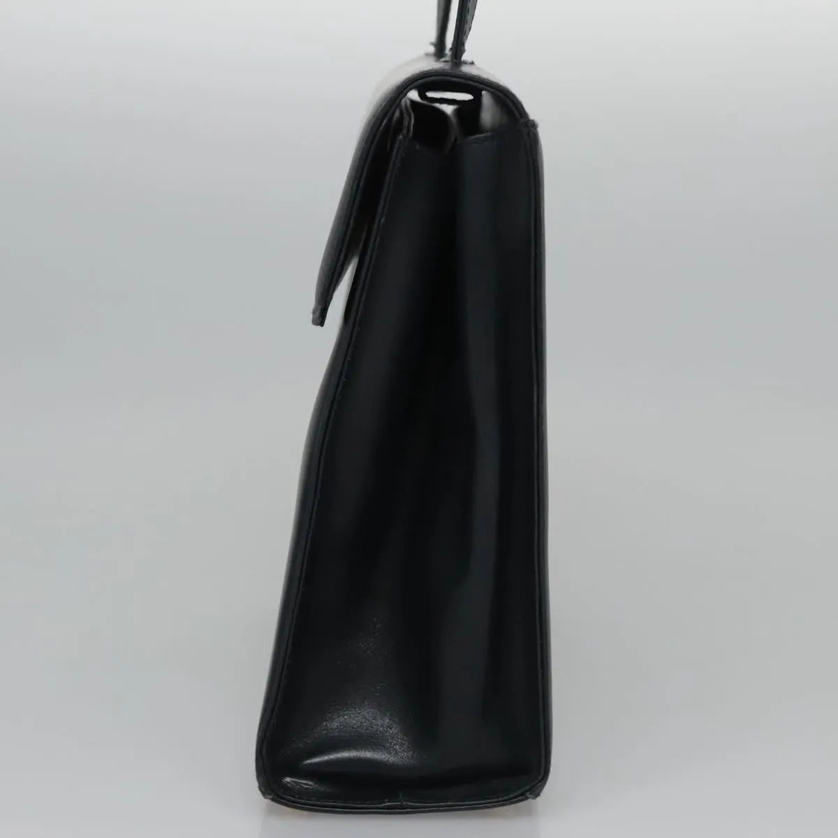 Salvatore Ferragamo Gancini Flap Leather Black Leather Shoulder Bag Bag (Pre-Owned)