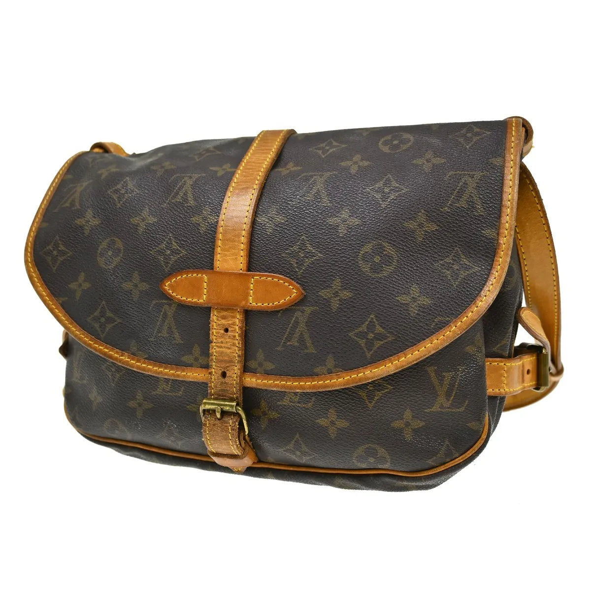 Louis Vuitton Saumur Monogram Canvas Brown Canvas Shoulder Bag Bag (Pre-Owned)