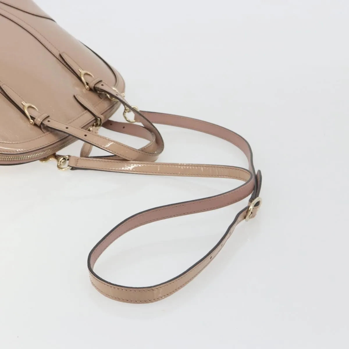 Gucci Nice Top Handle Microguccissima Patent Beige Patent_Leather Handbag (Pre-Owned)