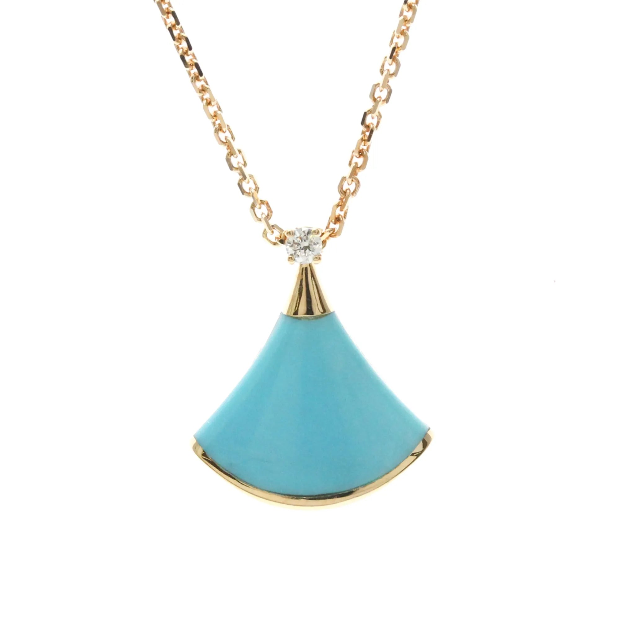 Bvlgari Divas' Dream Pendant 18K Rose Gold With Coral And Diamond Gold Pink_Gold Necklace Jewelry (Pre-Owned)