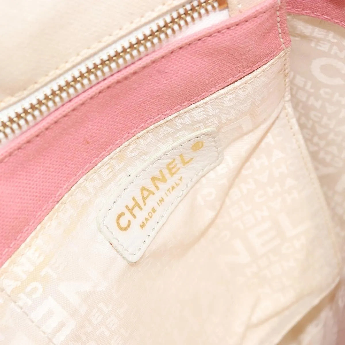 Chanel Vintage Cc Tote Canvas Beige Canvas Tote Bag Bag (Pre-Owned)