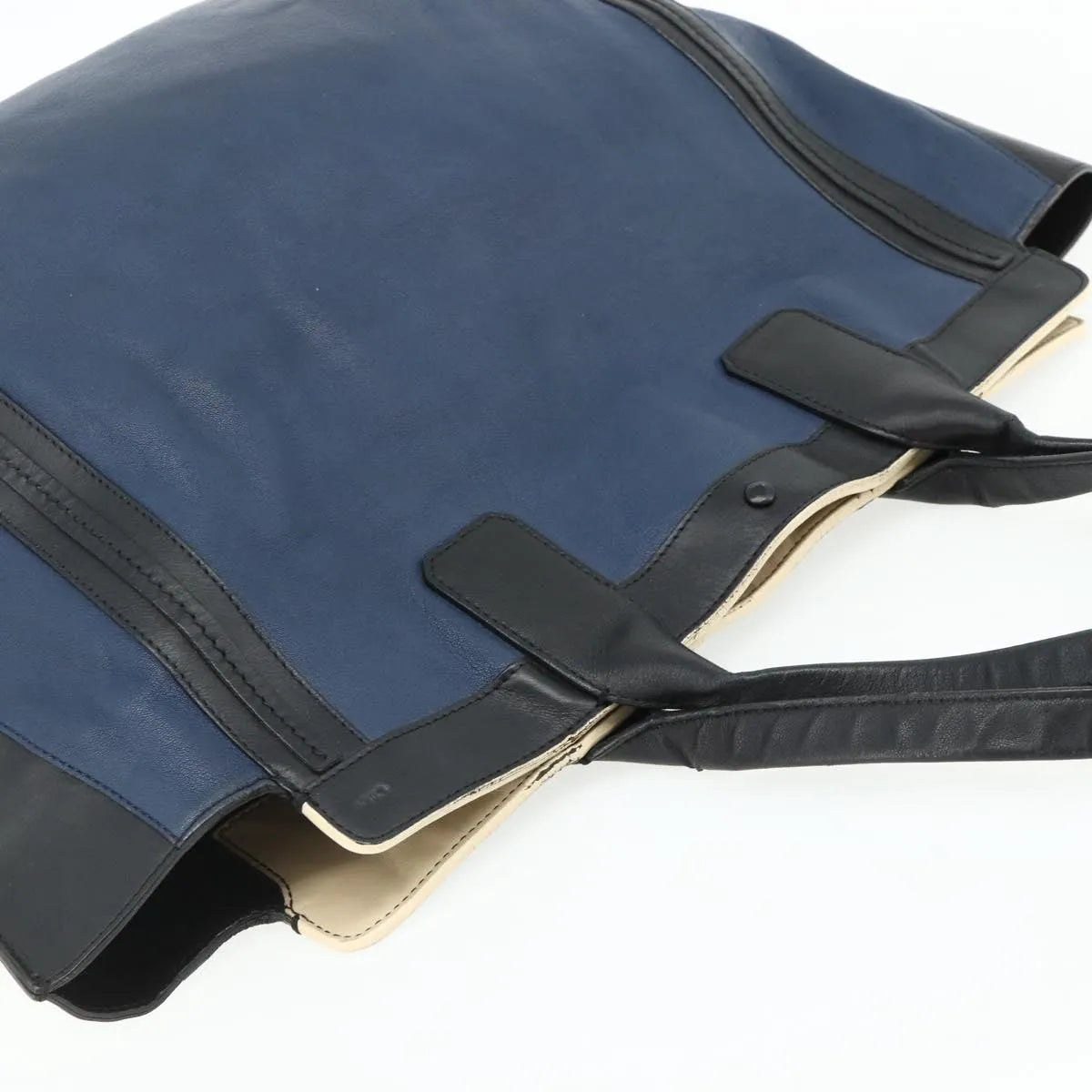 Chloe Alice Tote Leather Navy Leather Tote Bag Bag (Pre-Owned)