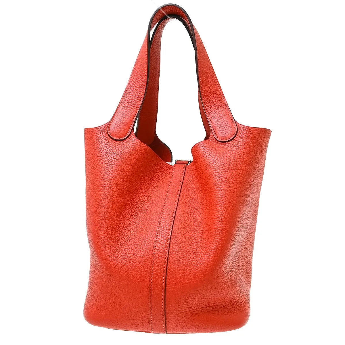 Hermes Picotin Lock Clemence Red Leather Handbag (Pre-Owned)