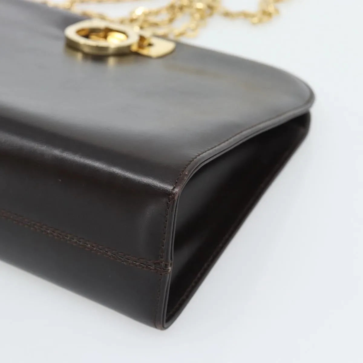 Salvatore Ferragamo Vintage Gancini Chain Leather Brown Leather Shoulder Bag Bag (Pre-Owned)