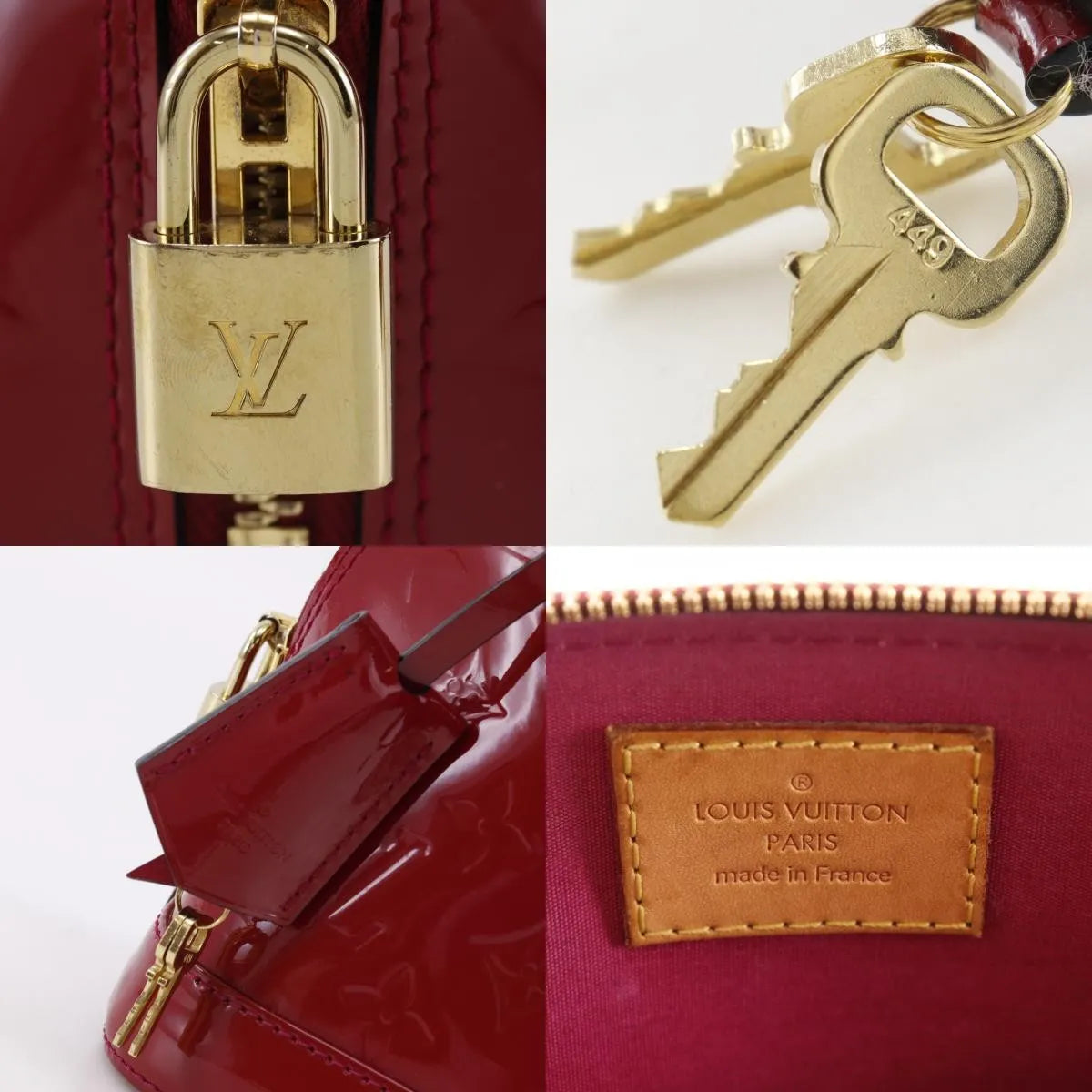Louis Vuitton Alma Vernis Red Patent_Leather Handbag (Pre-Owned)