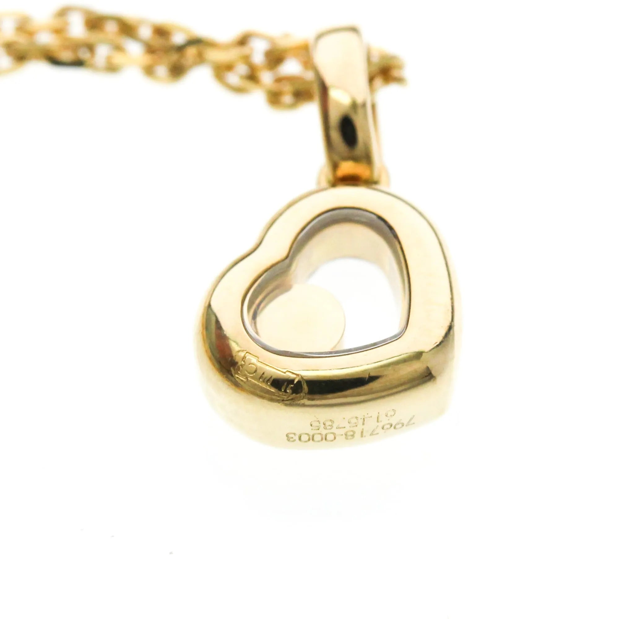 Chopard Happy Diamonds Heart Pendant 18K Yellow Gold With Diamonds And 1 Floating Diamond Gold Yellow_Gold Necklace Jewelry (Pre-Owned)