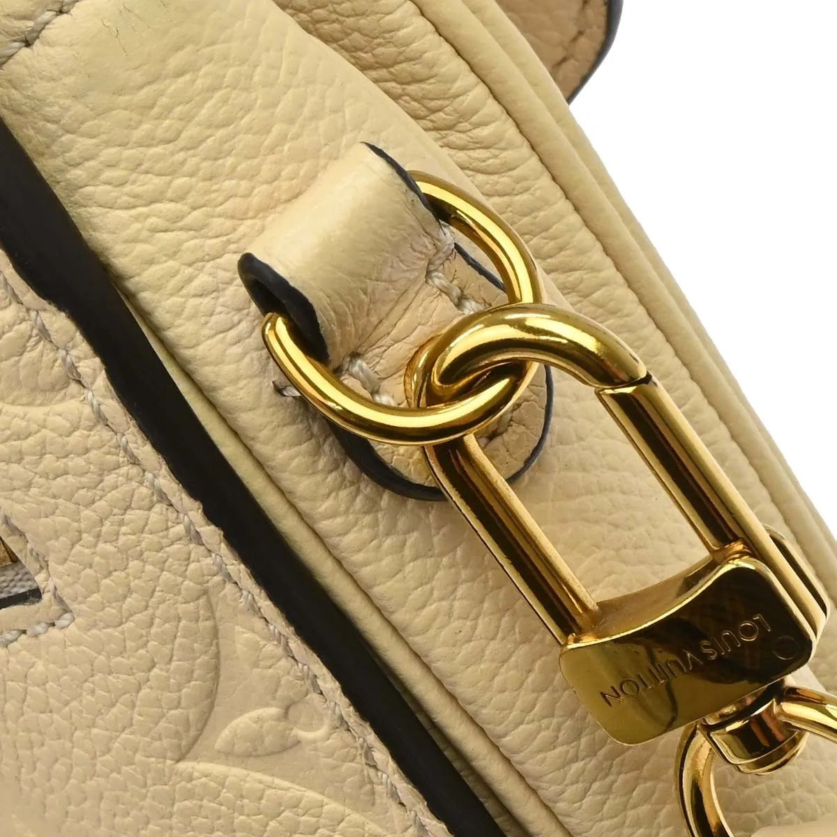 Louis Vuitton Braided Handle Pochette Metis Monogram Empreinte Leather Beige Leather Handbag (Pre-Owned)