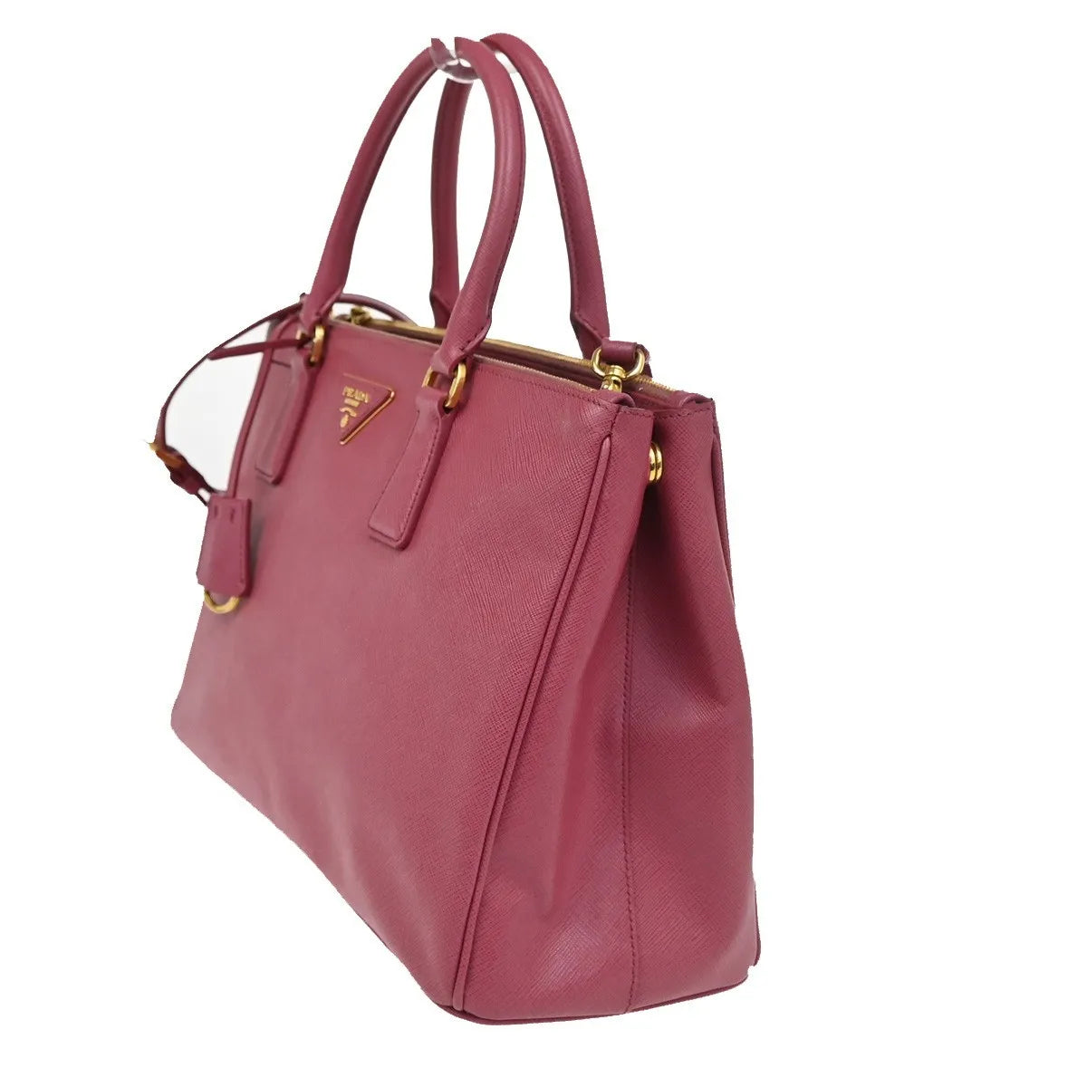Prada Lux Open Tote Saffiano Leather Pink Leather Tote Bag Bag (Pre-Owned)
