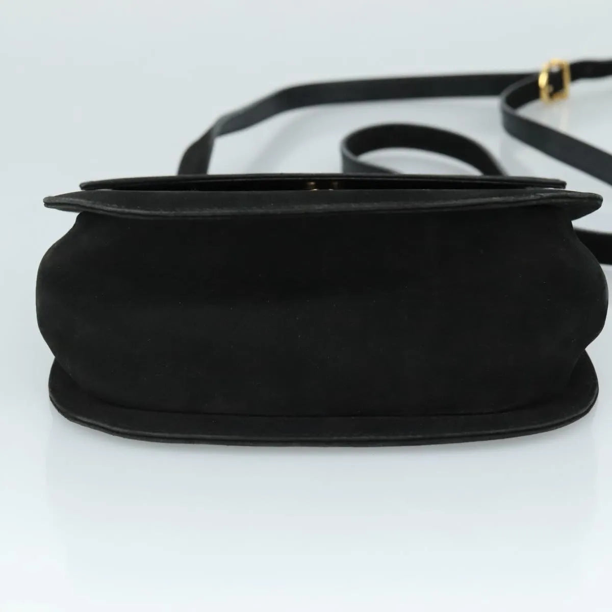 Salvatore Ferragamo Gancini Suede Black Suede Shoulder Bag Bag (Pre-Owned)