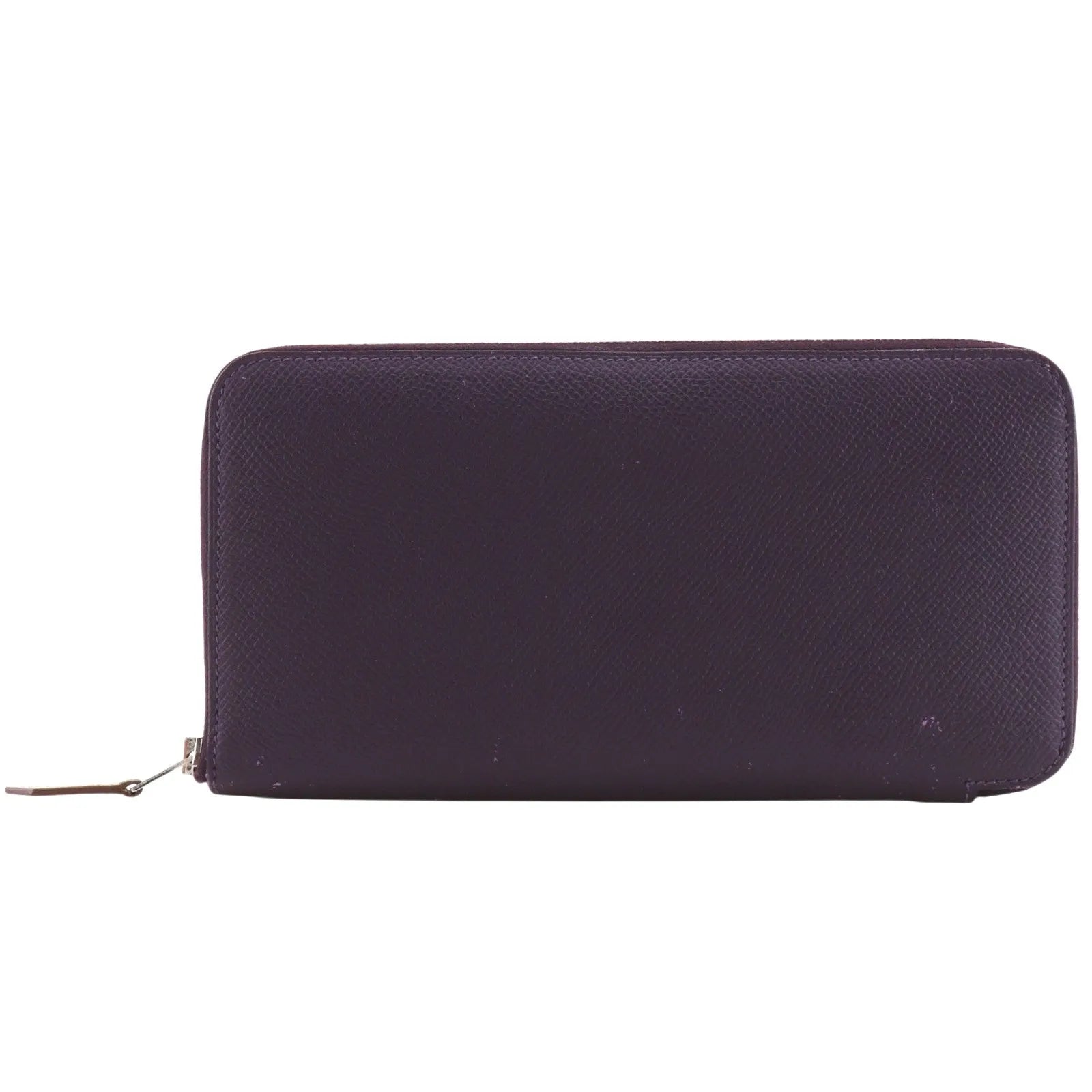 Hermes Azap Zip Around Epsom Purple Leather Wallets Accessory (Pre-Owned)