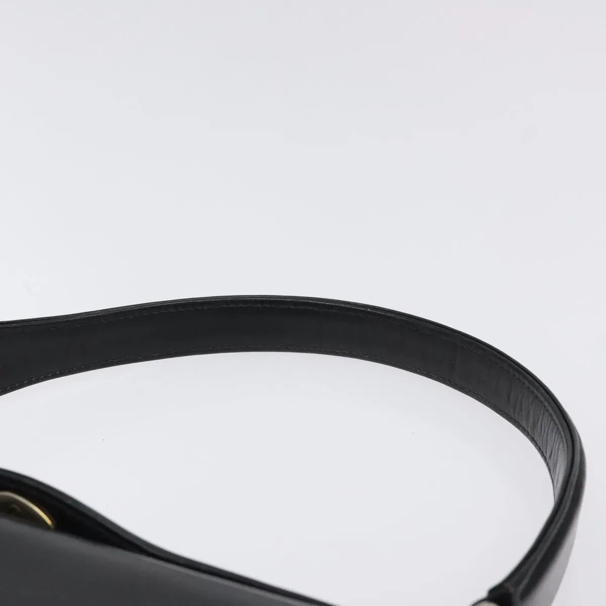 Gucci Vintage Convertible Box Leather Black Leather Handbag (Pre-Owned)