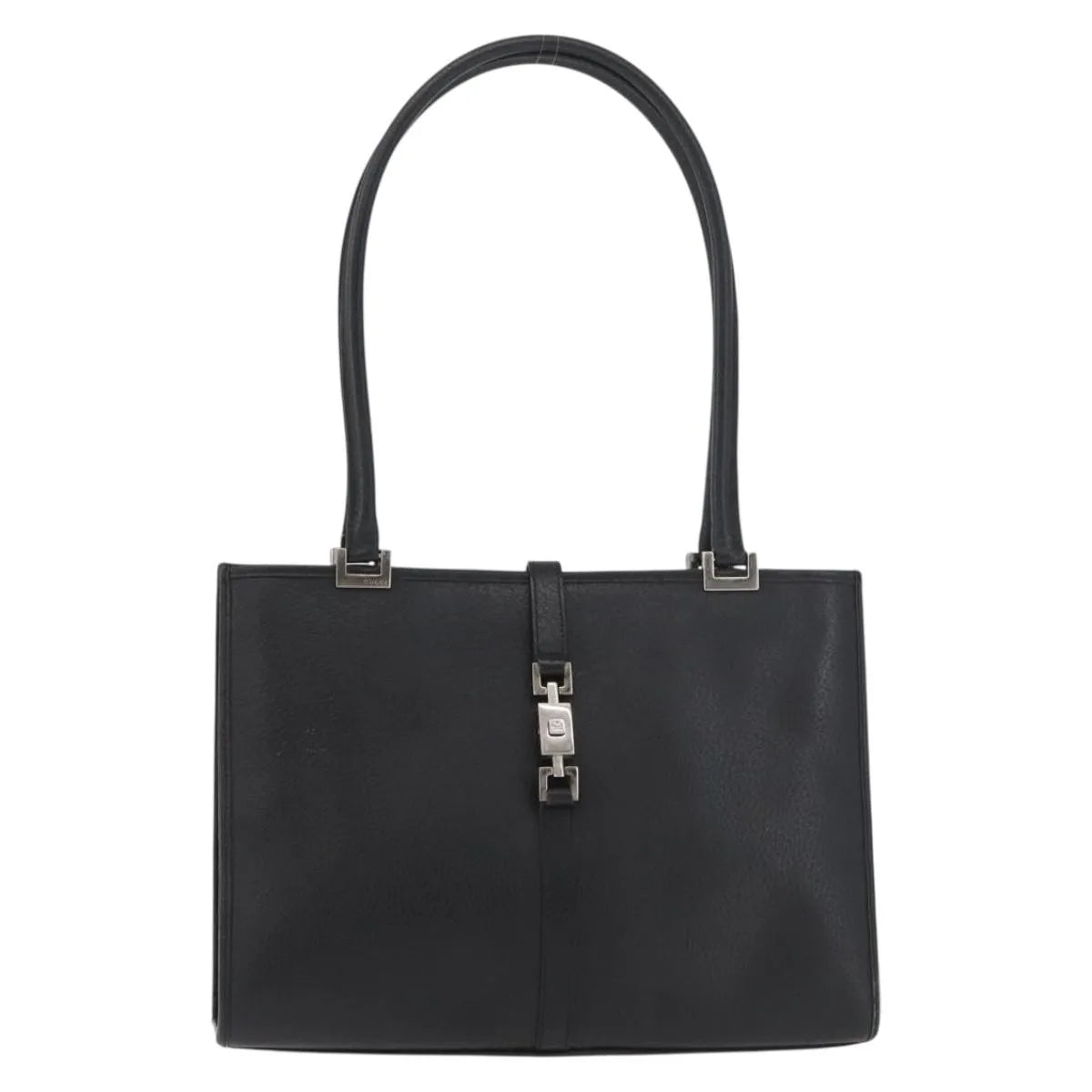 Gucci Jackie Tote Guccissima Leather Black Leather Handbag (Pre-Owned)