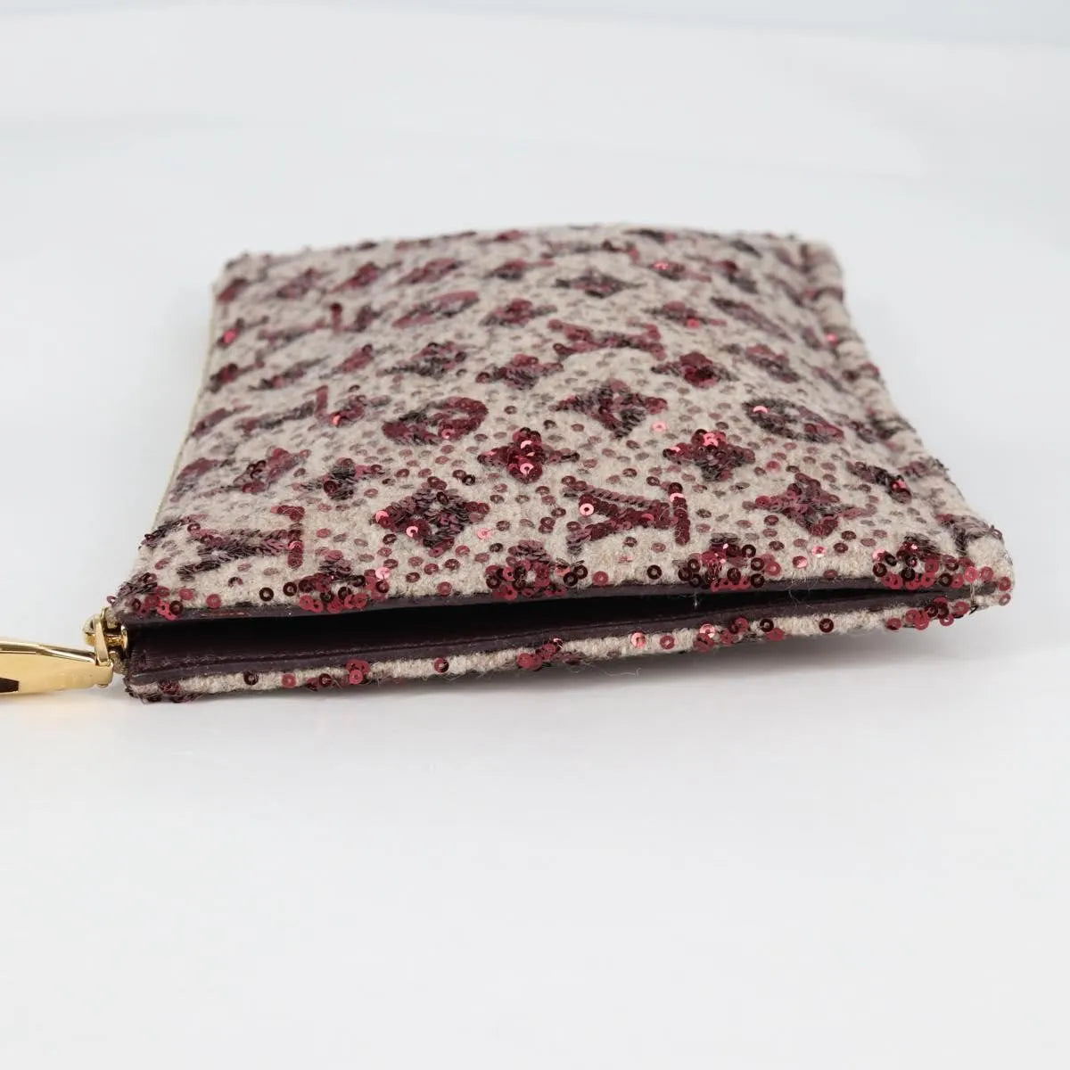 Louis Vuitton Pochette Felt And Sequin Burgundy Canvas Clutche & Pouche Bag (Pre-Owned)