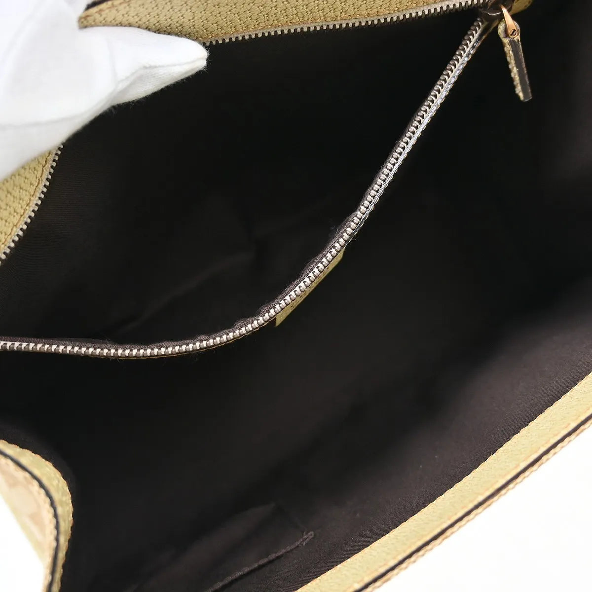 Gucci Miss Gg Tote Gg Canvas With Leather Beige Canvas Handbag (Pre-Owned)