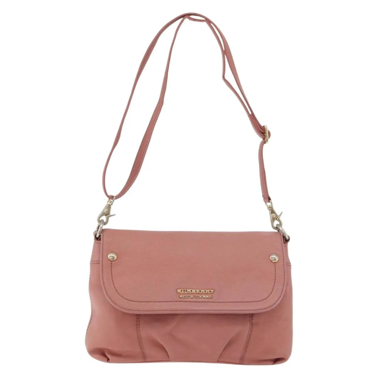 Burberry Blue Label Nylon Pink Leather Shoulder Bag Bag (Pre-Owned)