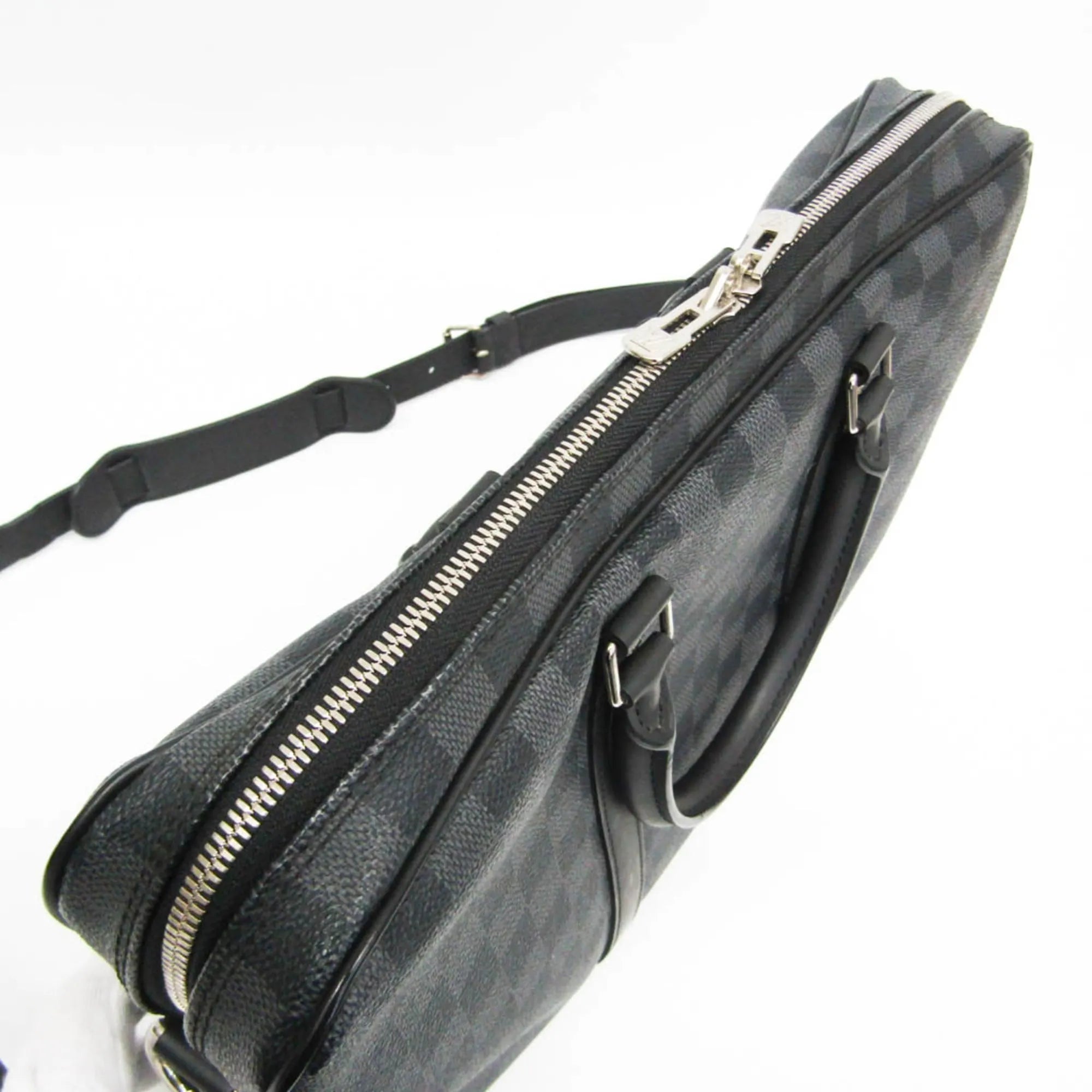 Louis Vuitton Porte-Documents Voyage Damier Black Canvas Briefcase Bag (Pre-Owned)
